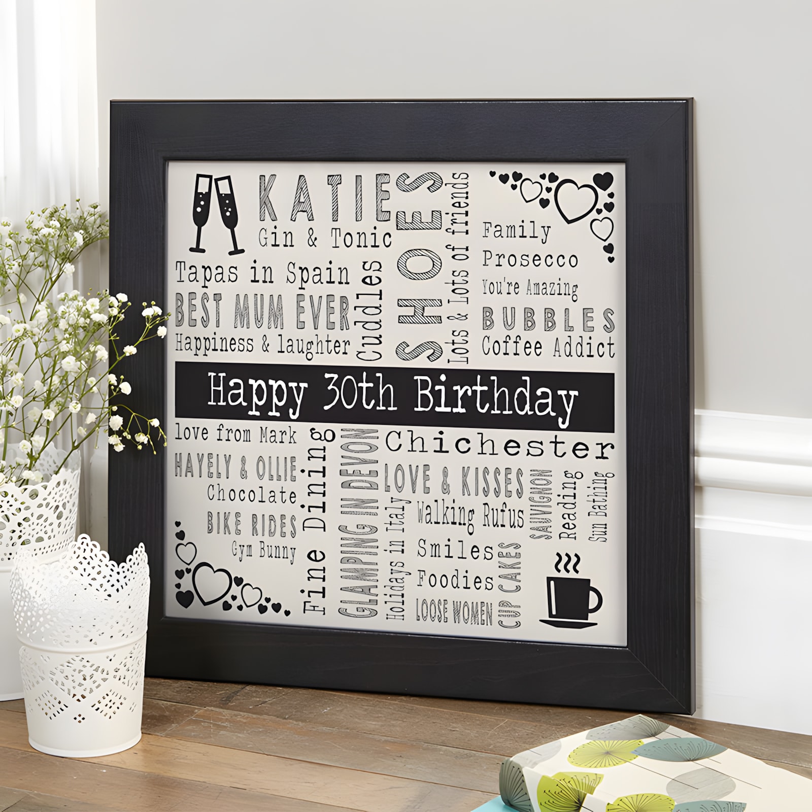 Personalised 30th Unique Birthday Gifts For Her Chatterbox Walls